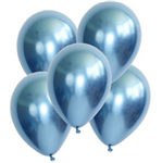 Globos lisos chrome azules 6u